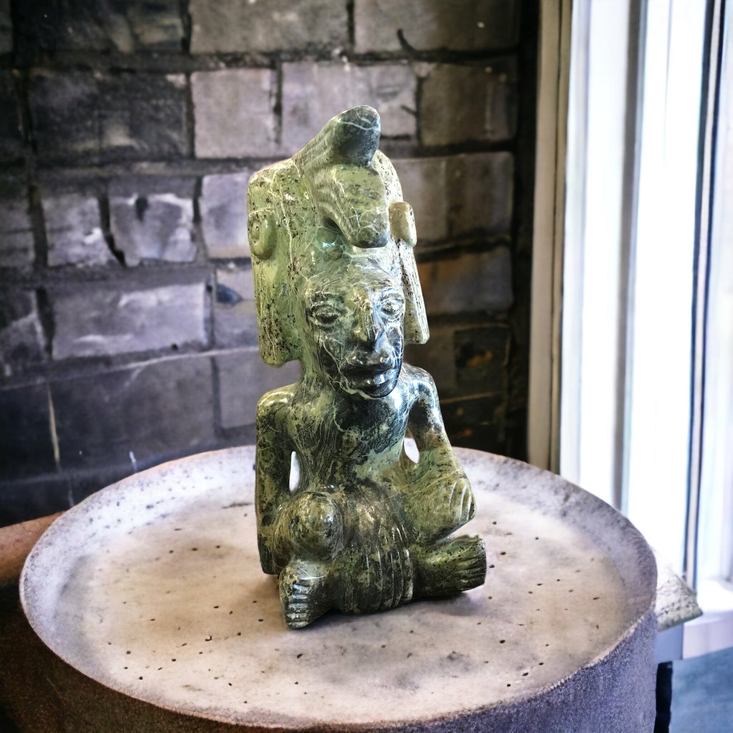 Serpentine Mayan Carved Statue #1