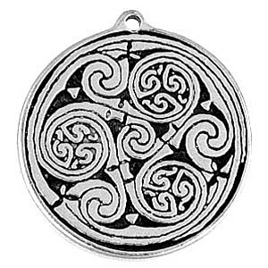 Amulets Triskelion pewter charm on attachment: 36" black cord