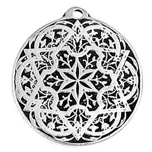 Amulets Seal of Solomon pewter charm on attachment: 36" black cord