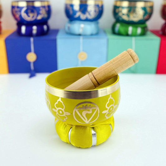 Solar Plexus Brass Tibetan Singing Bowls - Yellow