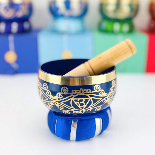 Third Eye Brass Tibetan Singing Bowls - Indigo